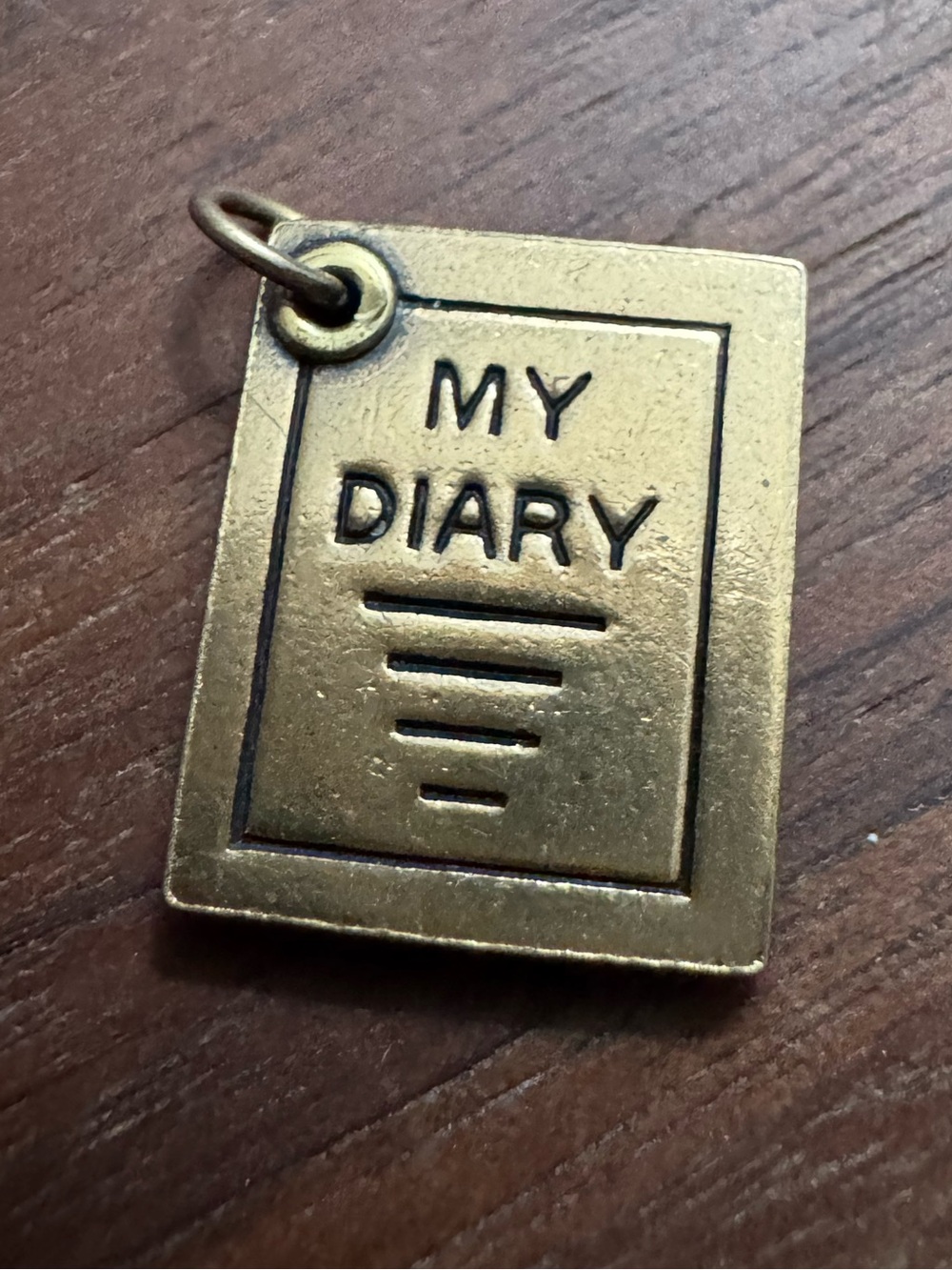 Antique Brass/Bronze Goldtoned My Diary Non-Moveable Charm